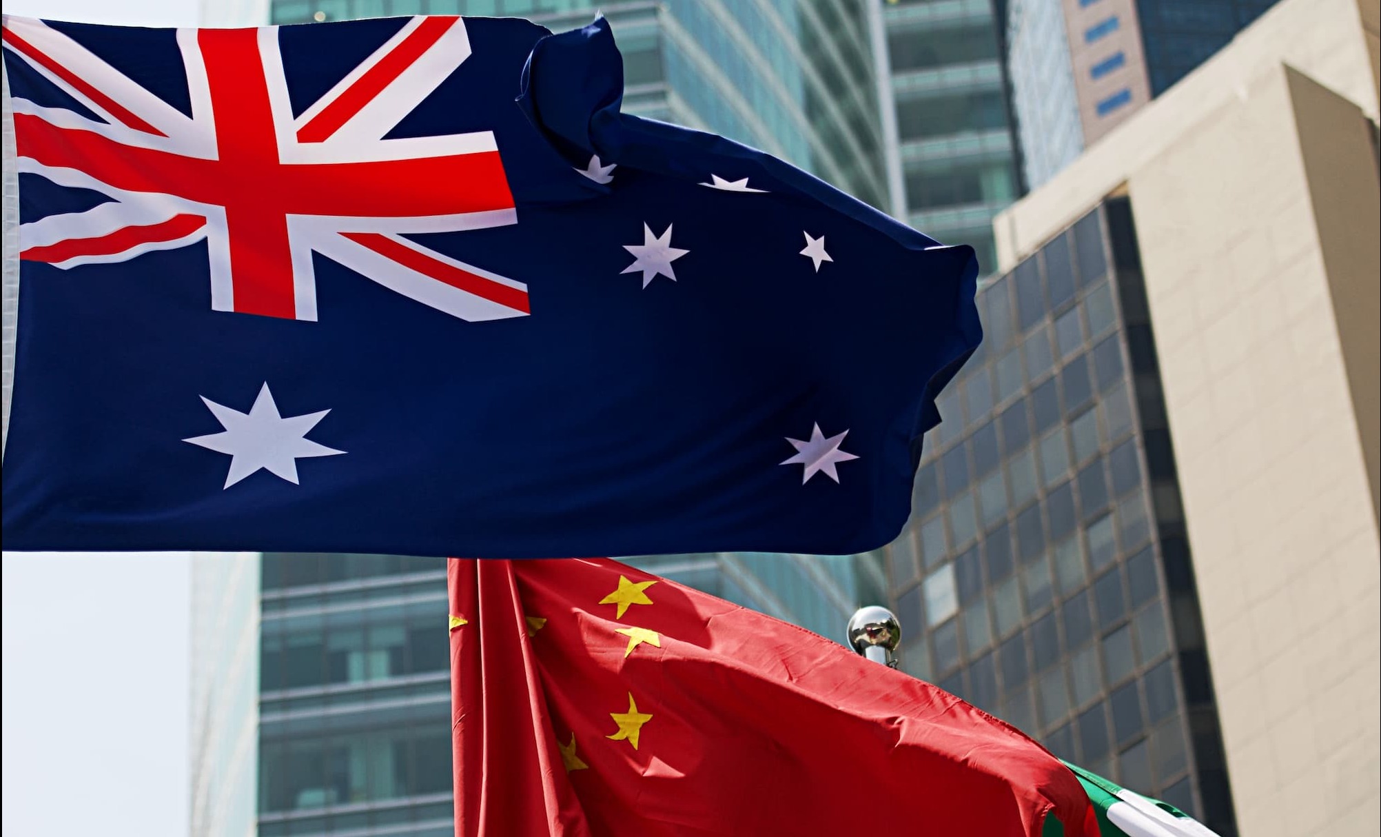 Australia and China flags