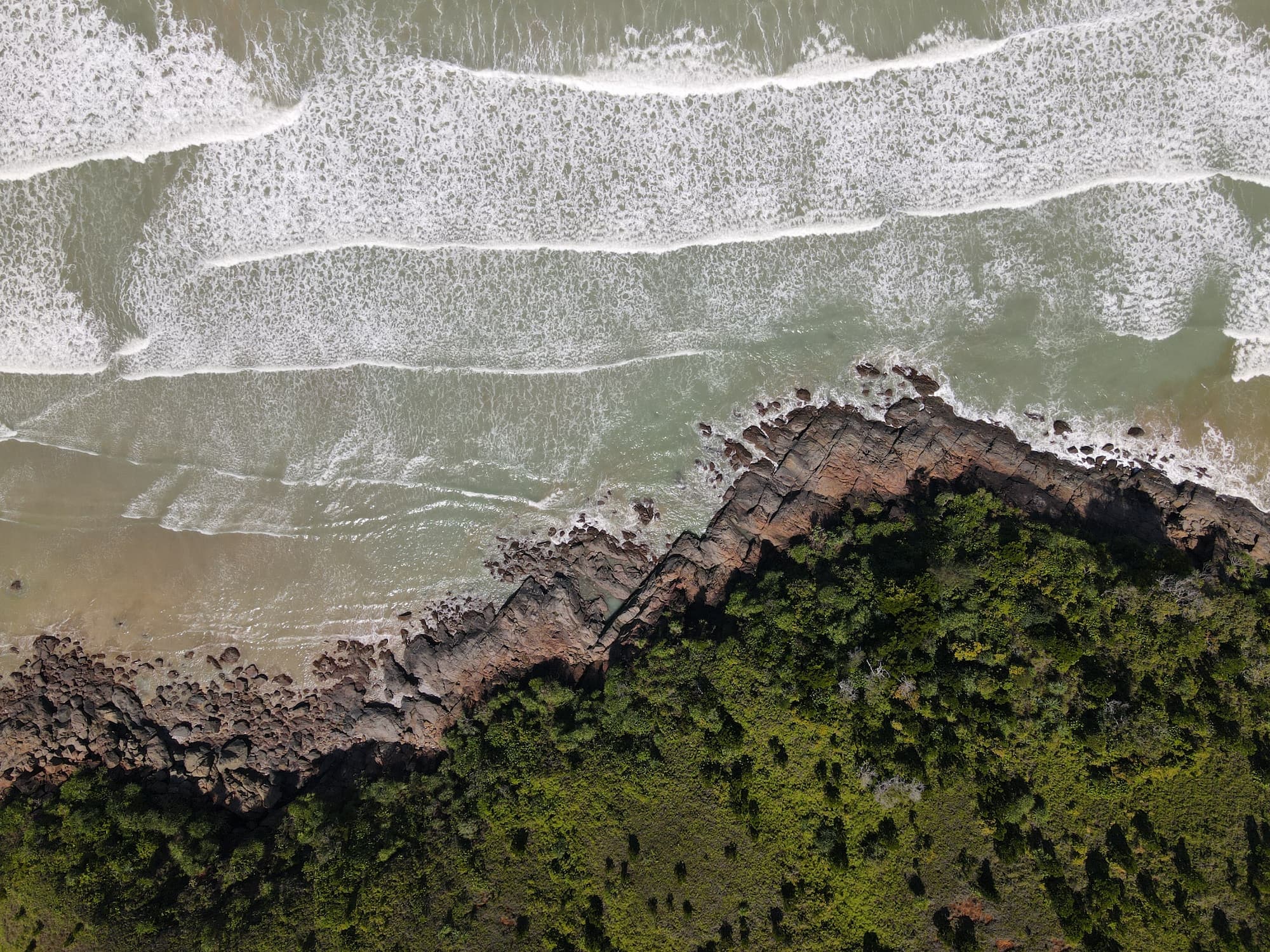 Aerial shot of a beach