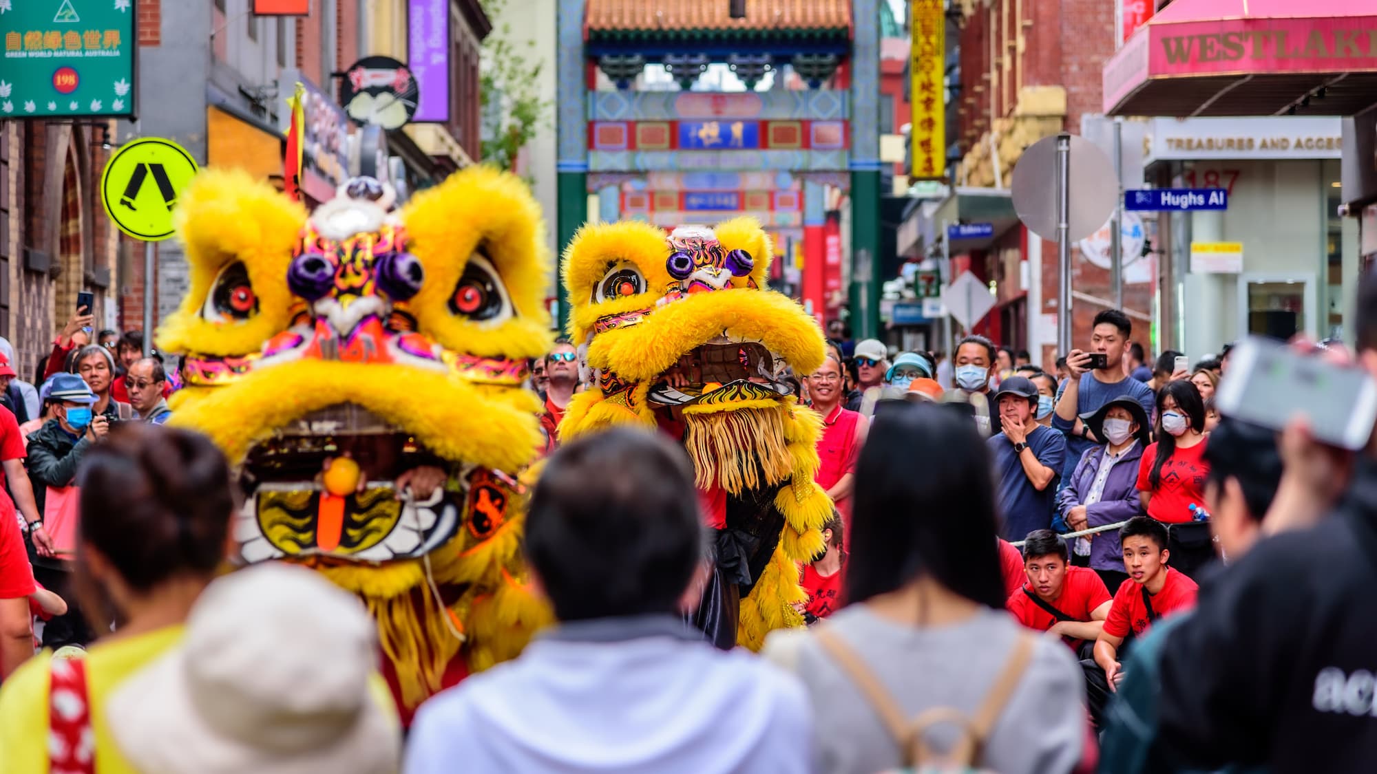 Lion dance in China Town