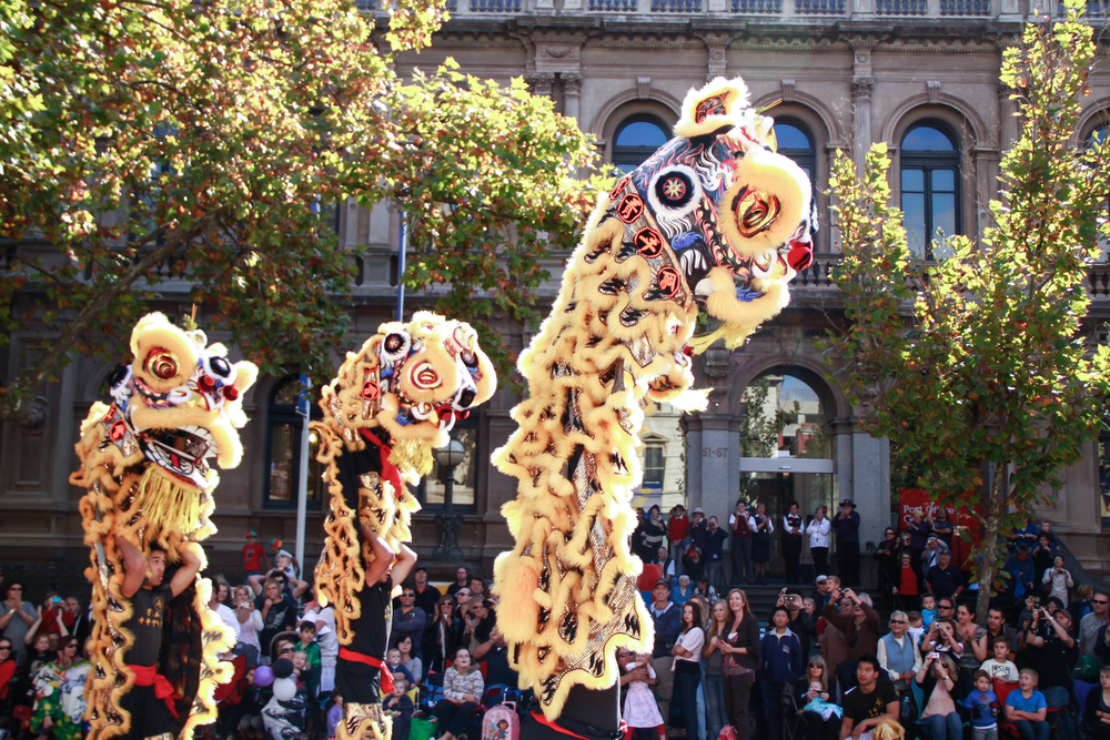 Chinese dragons on parade