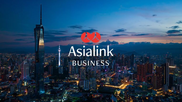 Kuala Lumpur skyline with Asialink Business logo