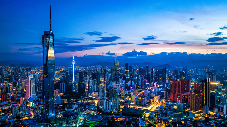 Cityscape at dusk