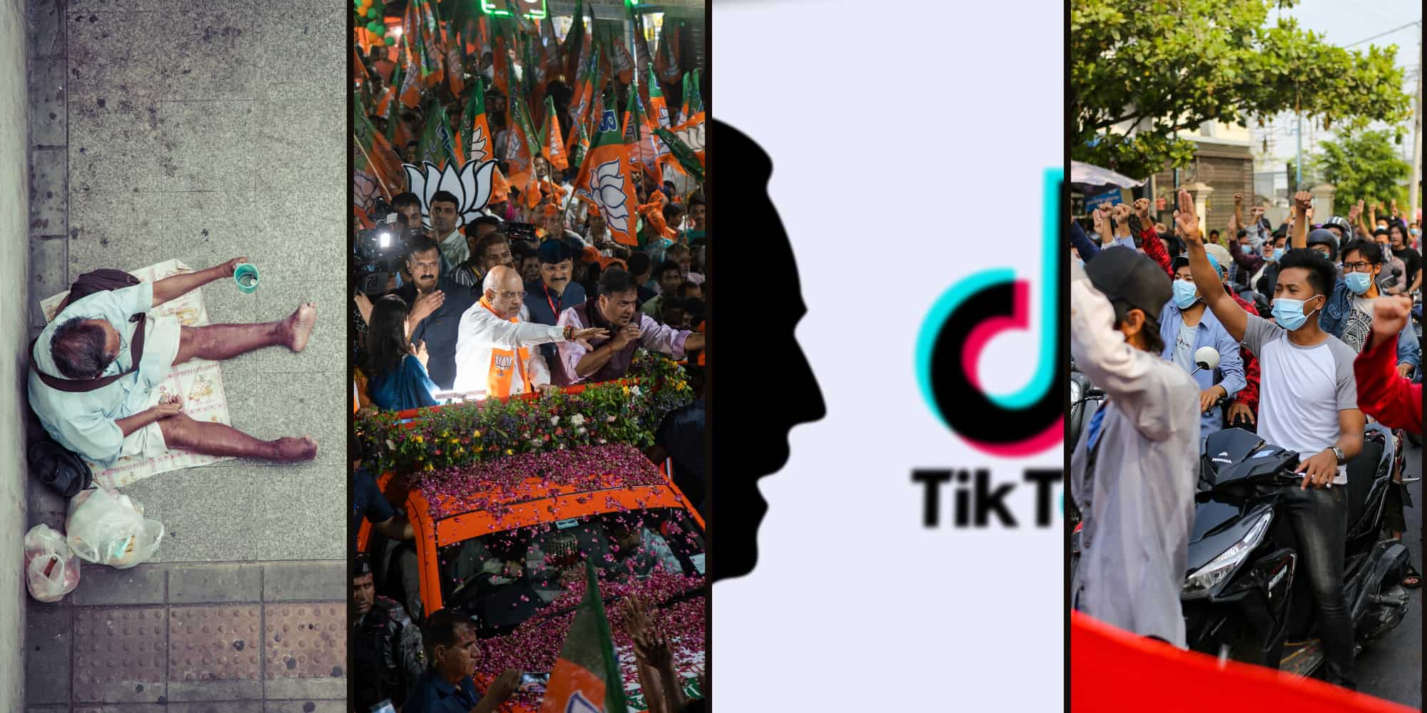 Montage of political issues