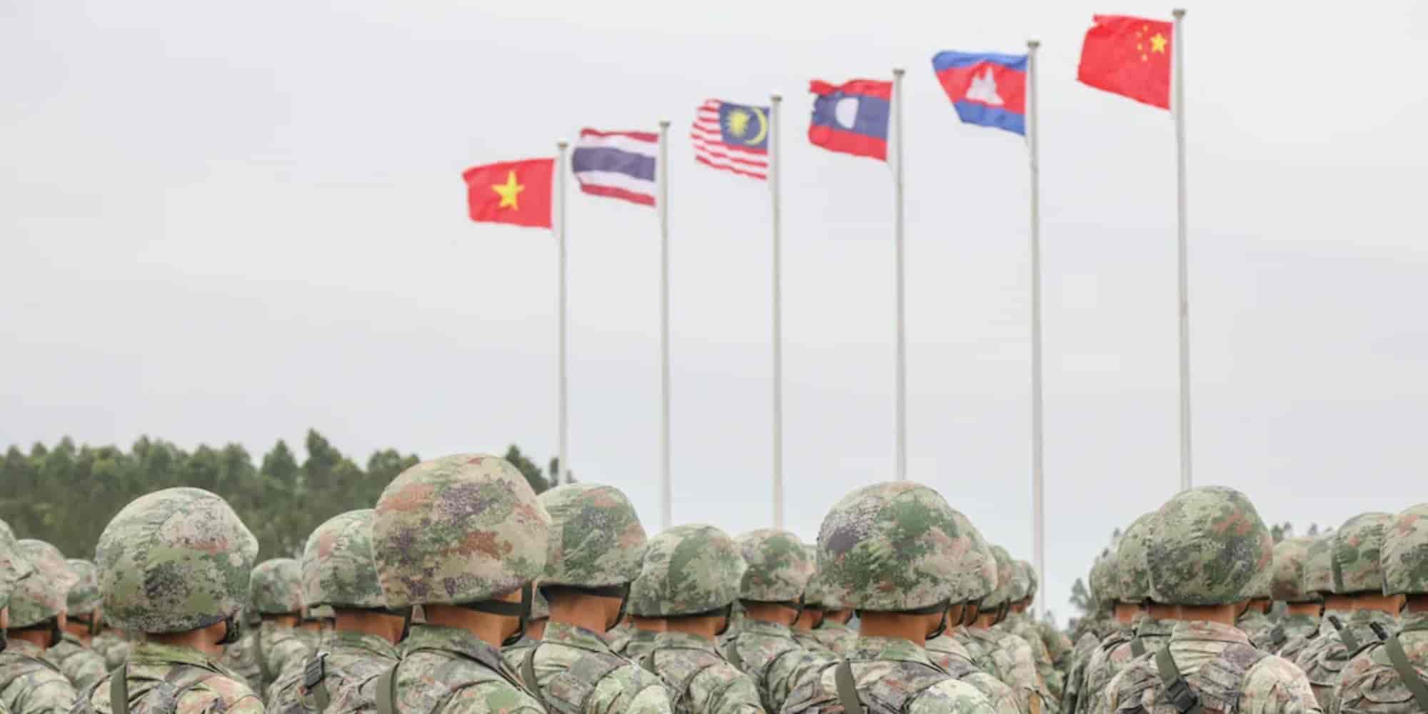 Military personnel engage in drills