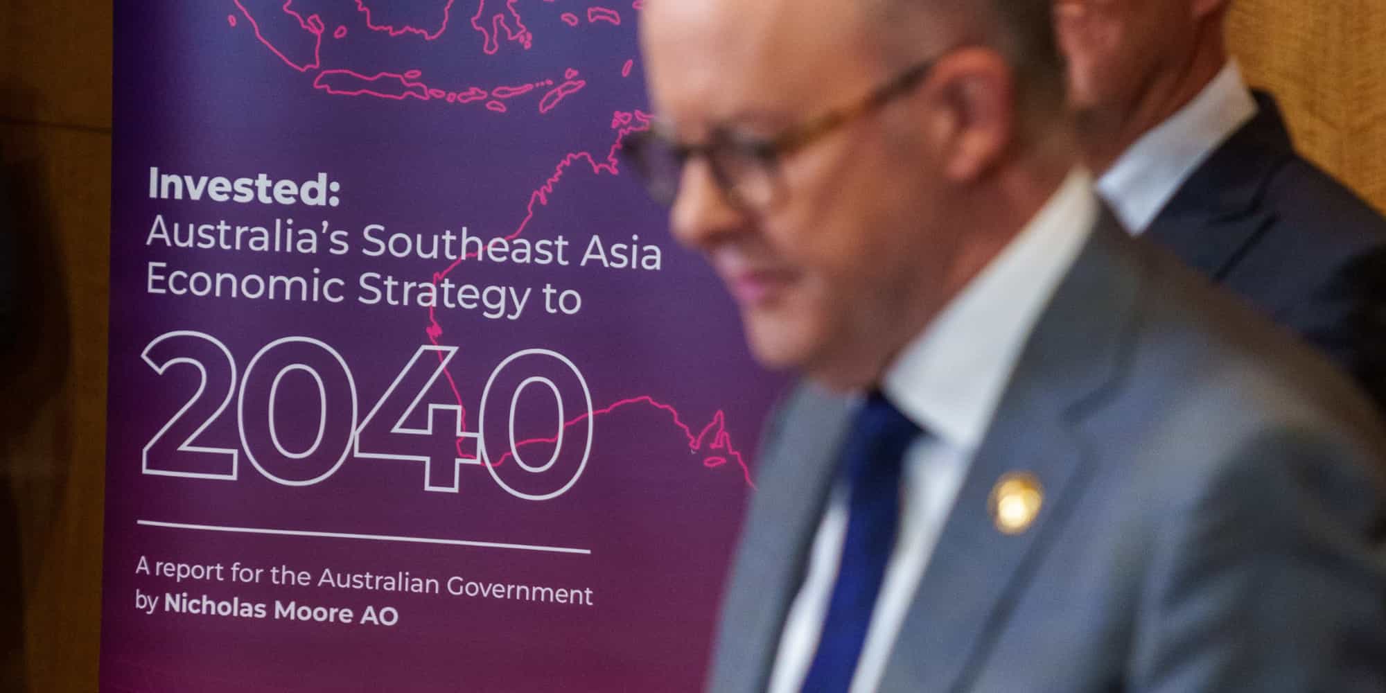 Banner stand for Australia's Southeast Asia Economic Strategy 2040 event