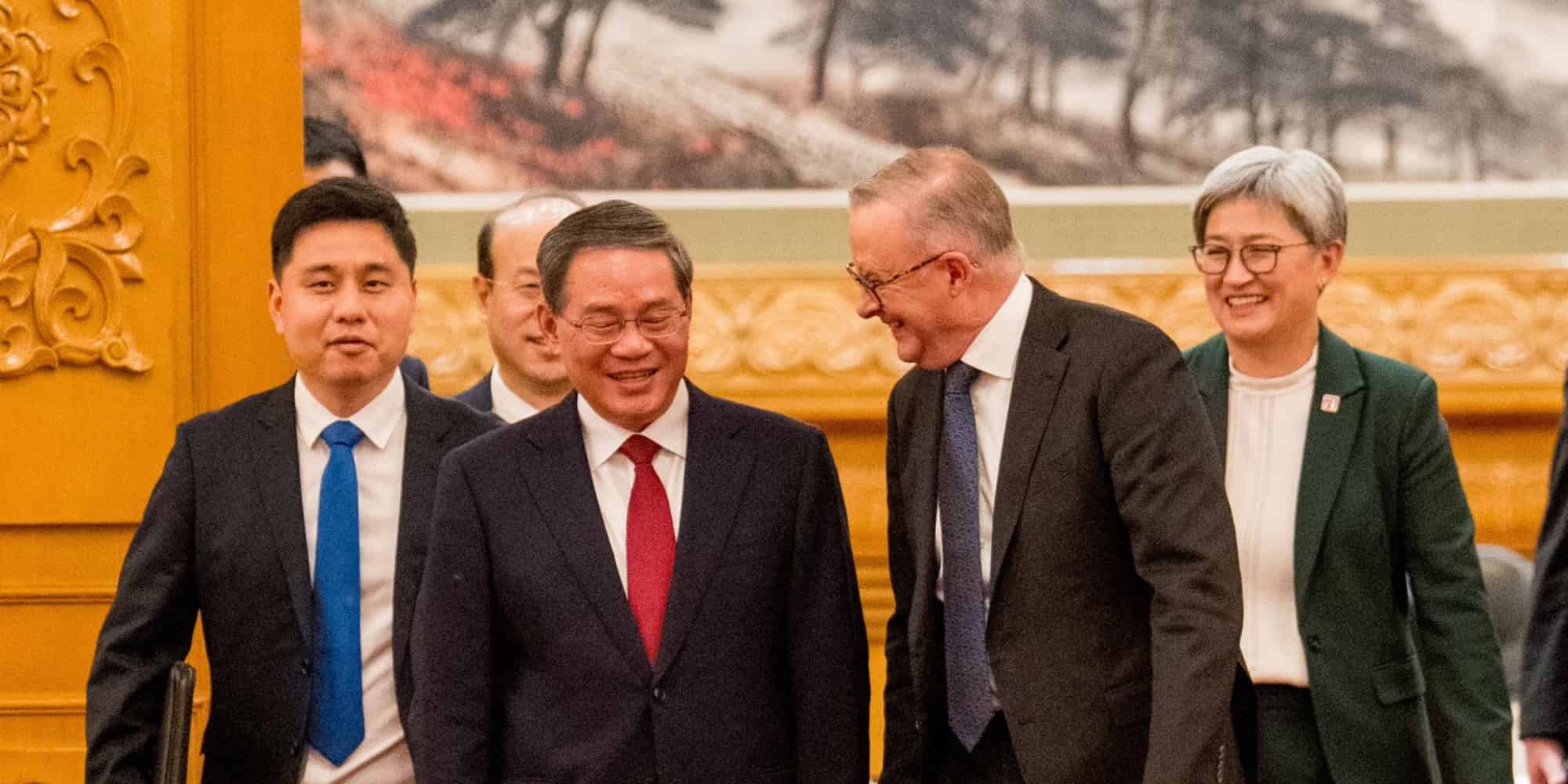 Albanese pictured with Chinese Premier Li Qiang