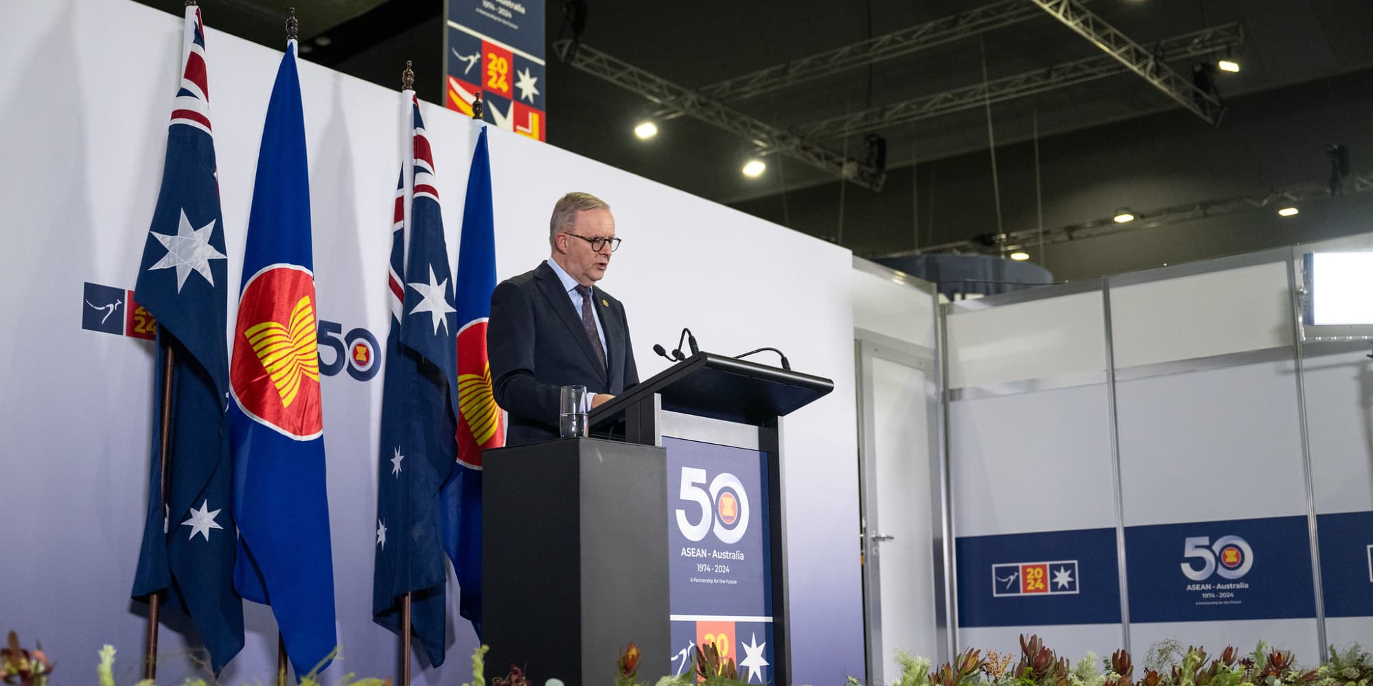 Albanese giving speech at ASEAN-Australia Special Summit