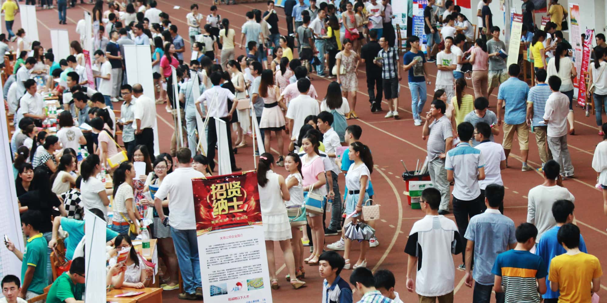 Students attending university event in China