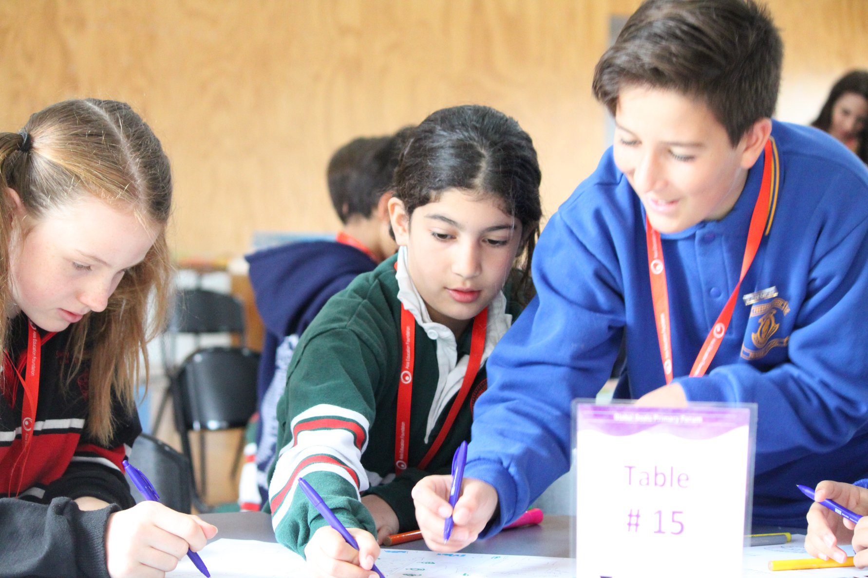 Students learning at school