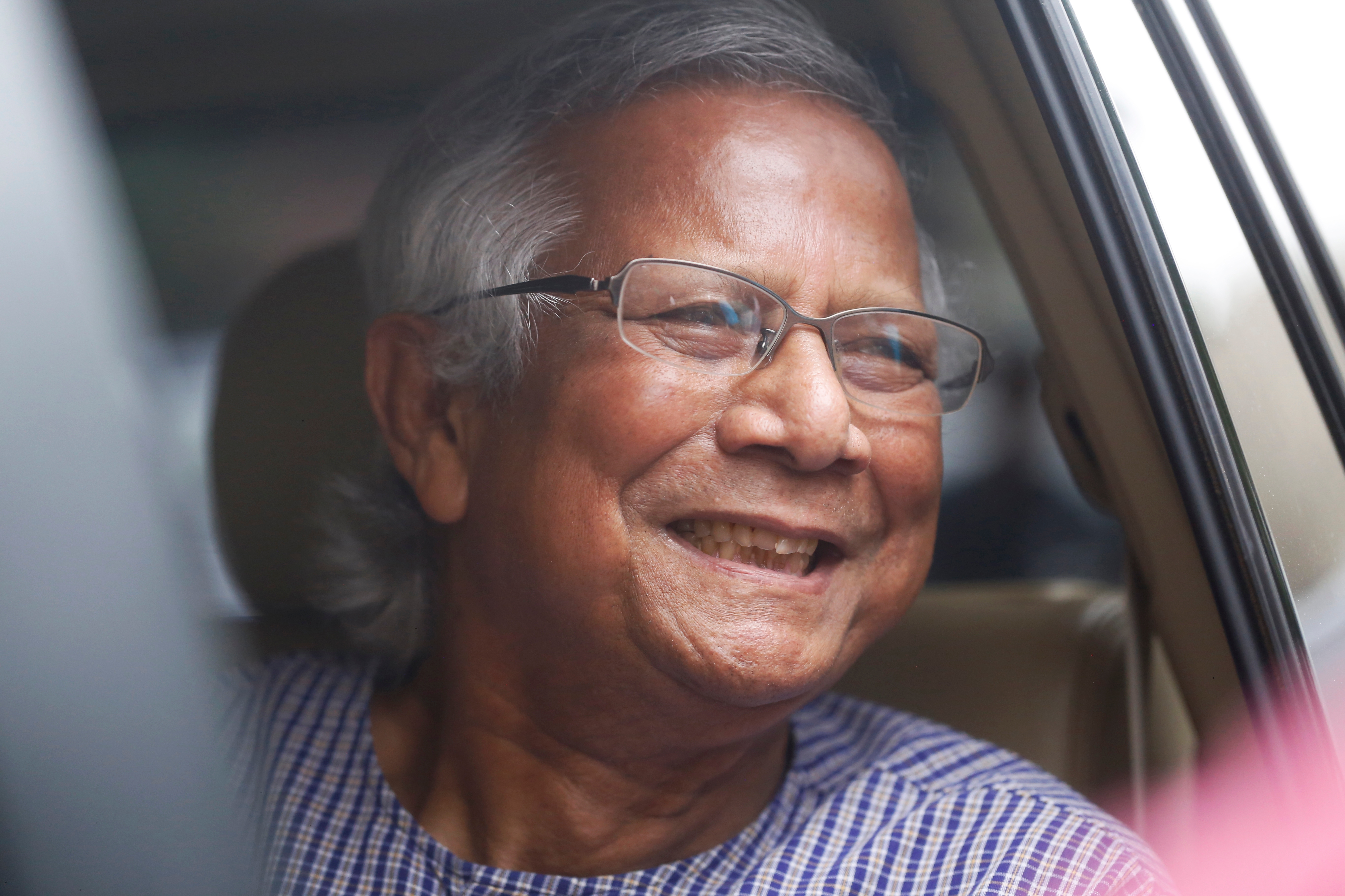 Nobel Laureate Professor Muhammad Yunus is seen at the Anti-Corruption Commission (ACC) office