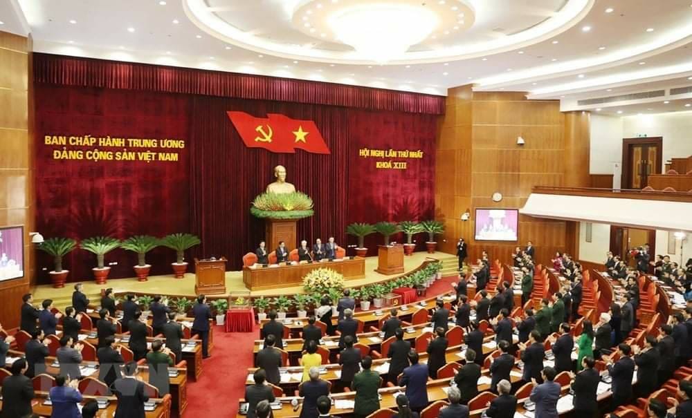 Comrade Nguyen Phu Trong re-elected as General Secretary of the Communist Party of Vietnam Central Committee during the first plenum of the 13th Party Central Committee in Hanoi