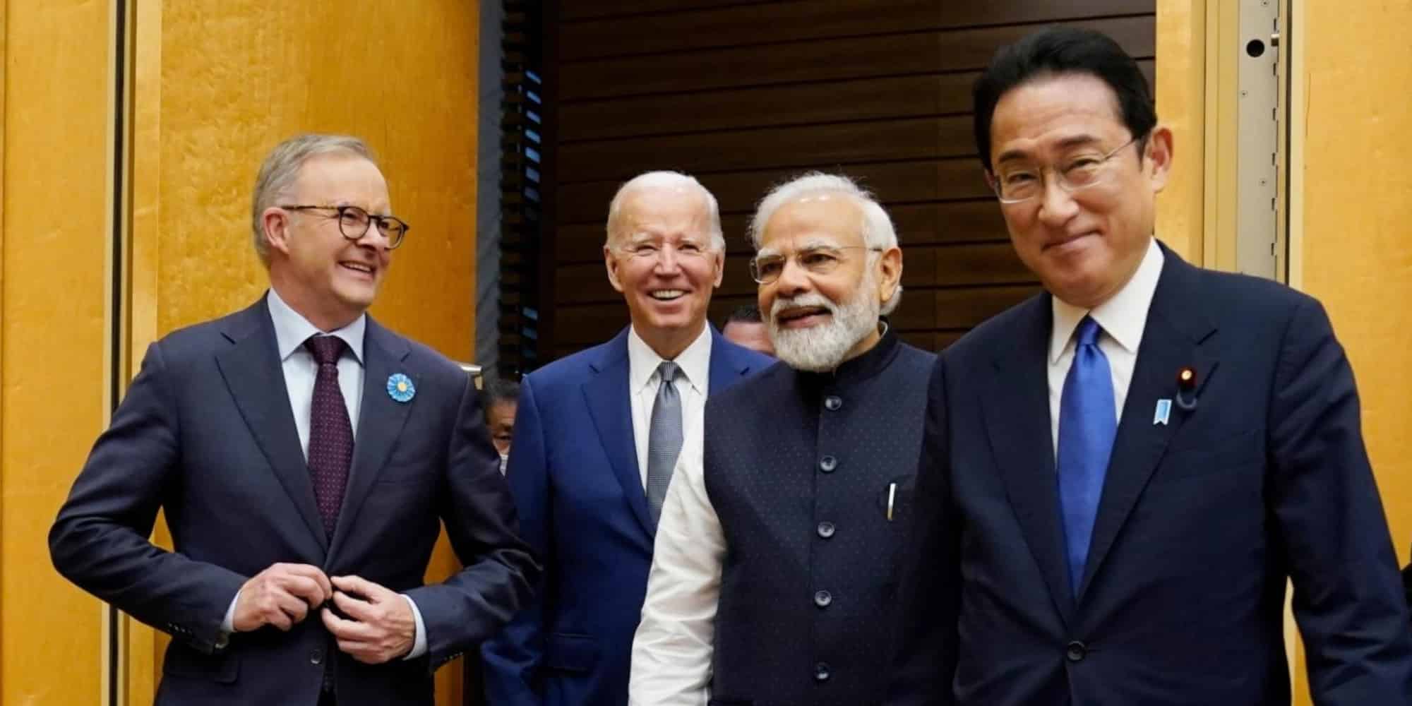 US President Joe Biden, Japanese Prime Minister Fumio Kishida, Indian Prime Minister Narendra Modi and Australian Prime Minister Anthony Albanese arrive for their meeting during the Quad Leaders Summit in Tokyo