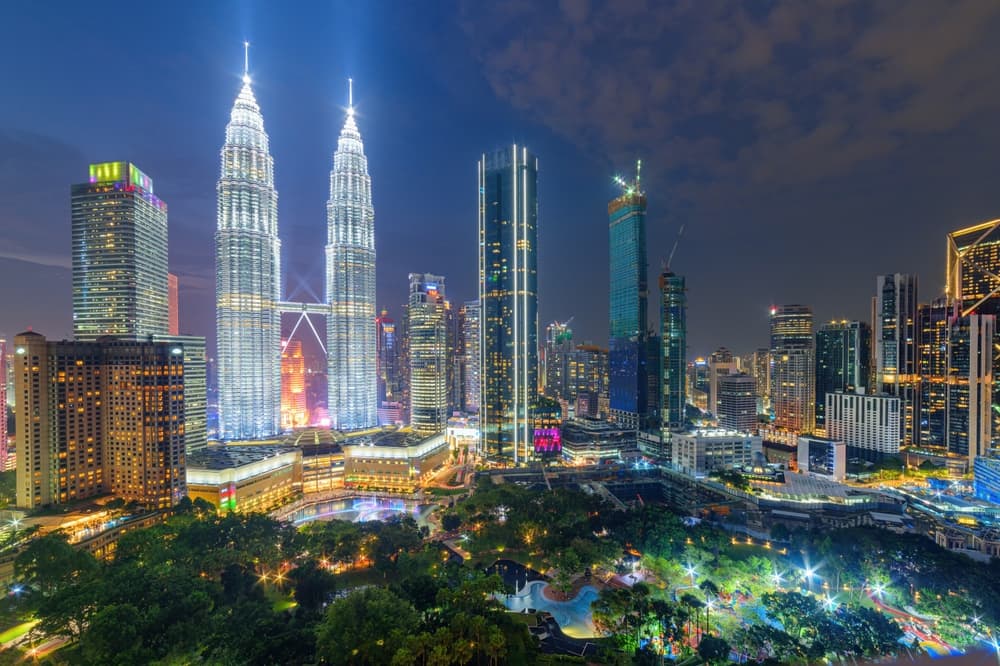 Kuala Lumper skyline at night
