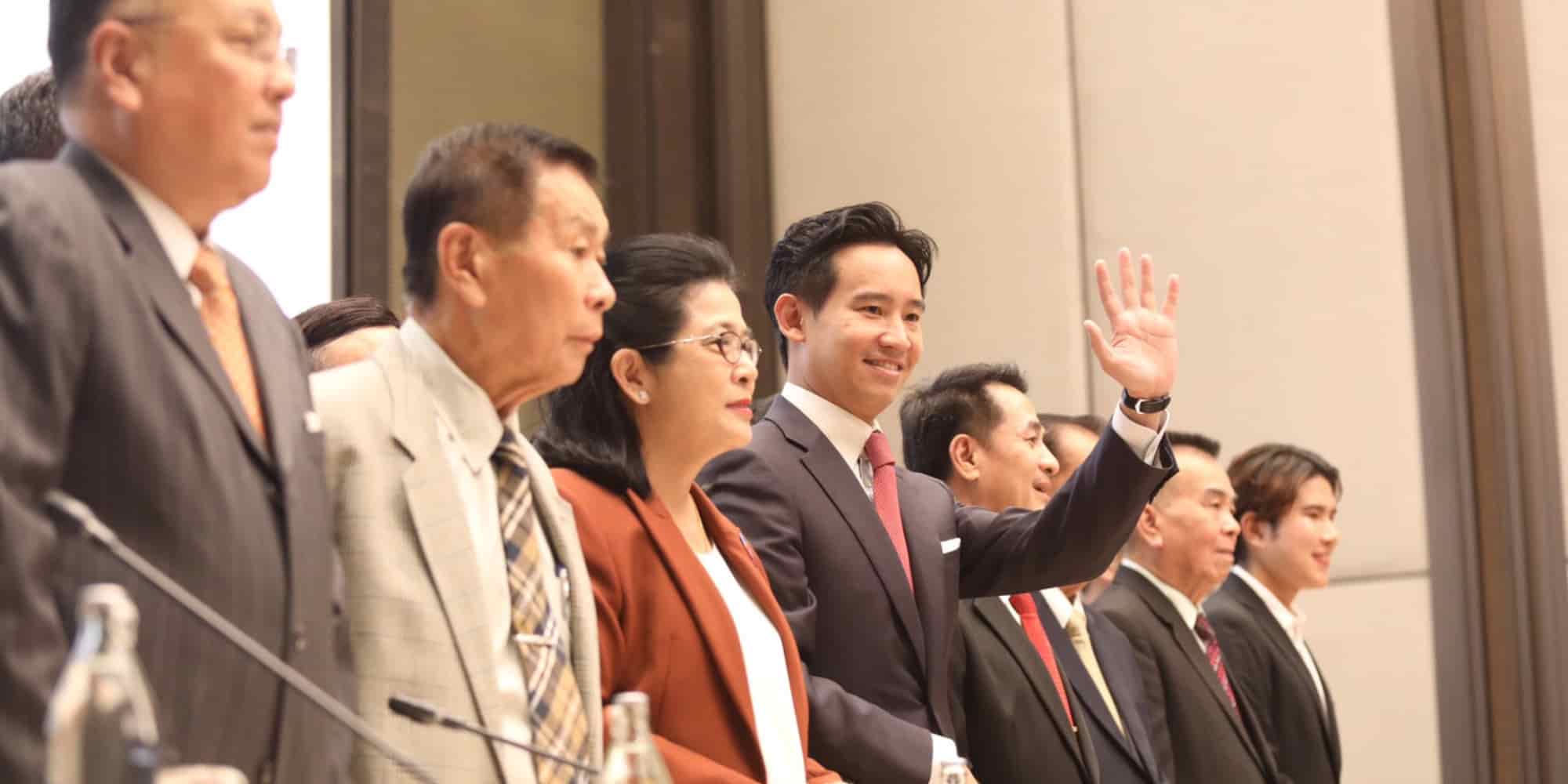 Pita Limjaroenrat and his coalition partners held a press conference to announce their intention to form Thailand's next government