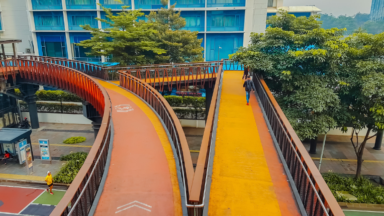 colourful walkway in jakarta indonesia