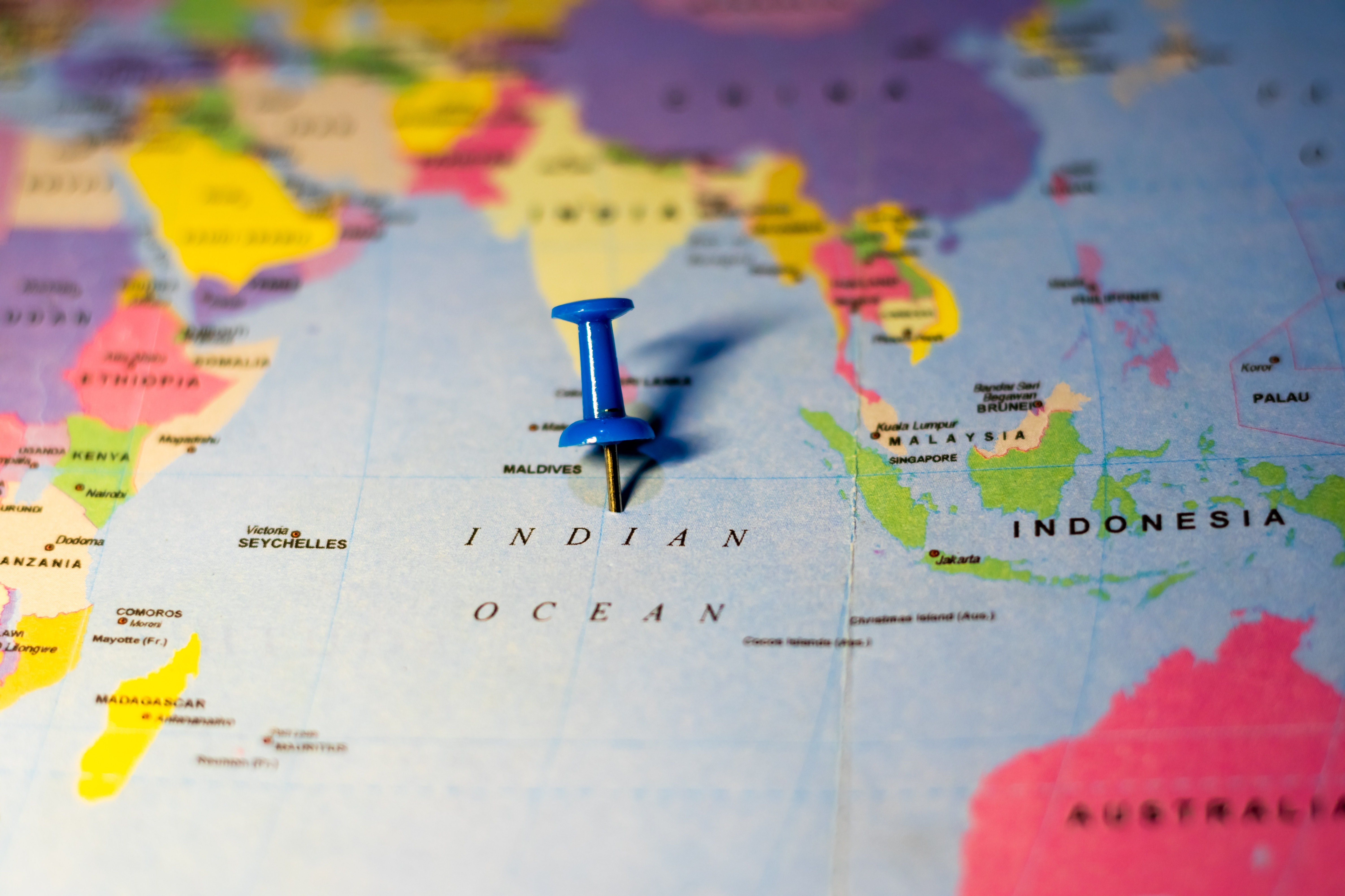 indo pacific on a globe