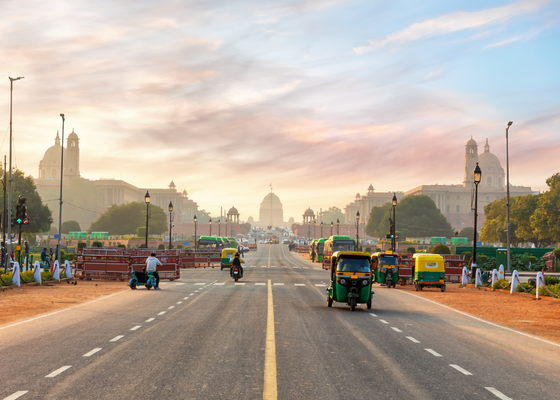 The road to the Presidential Residance or Rashtrapati Bhavan, New Delhi, India