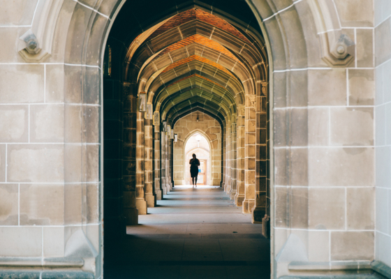 A university hallway