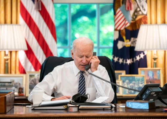 Biden speaking on telephone